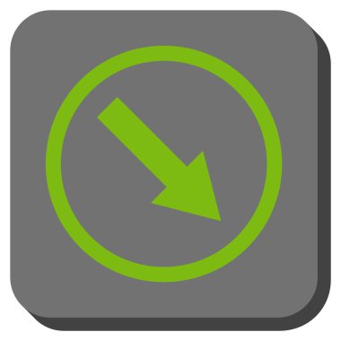 Aşağı doğru yuvarlak ok yuvarlatılmış kare vektör simgesi