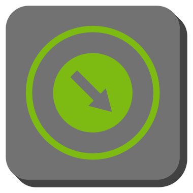 Aşağı doğru yuvarlak ok yuvarlatılmış kare vektör simgesi