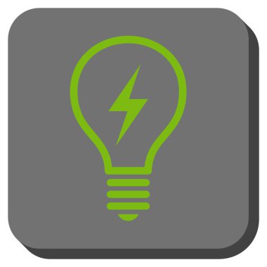 Elektrikli ampul yuvarlak kare vektör simgesi