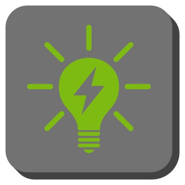 Elektrik ampulü yuvarlak kare vektör simgesi