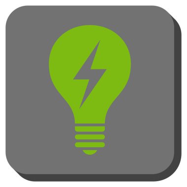 Elektrikli ampul yuvarlak kare vektör simgesi