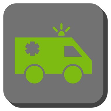 Acil araba yuvarlak kare vektör simgesi