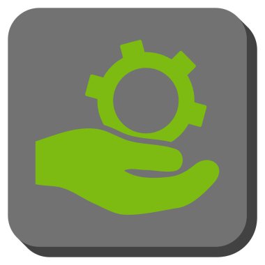 Mühendislik hizmeti yuvarlak kare vektör simgesi