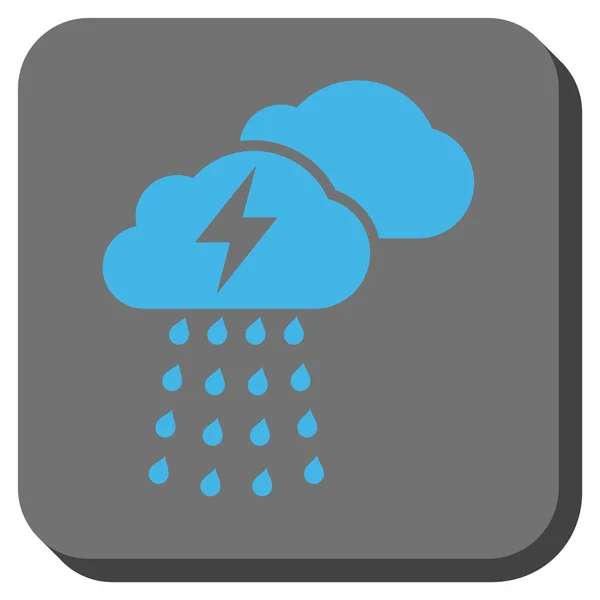 Tormenta Nubes Redondeadas Cuadrado Vector Icono — Vector de stock