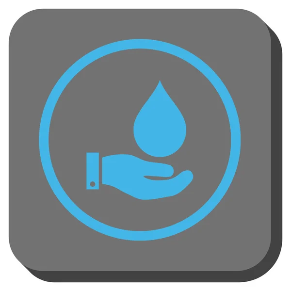 Serviço de água arredondado vetor quadrado ícone — Vetor de Stock