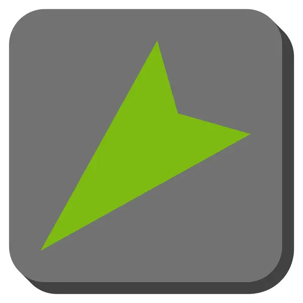 Arrowhead Esquerda-para baixo arredondado vetor quadrado ícone — Vetor de Stock
