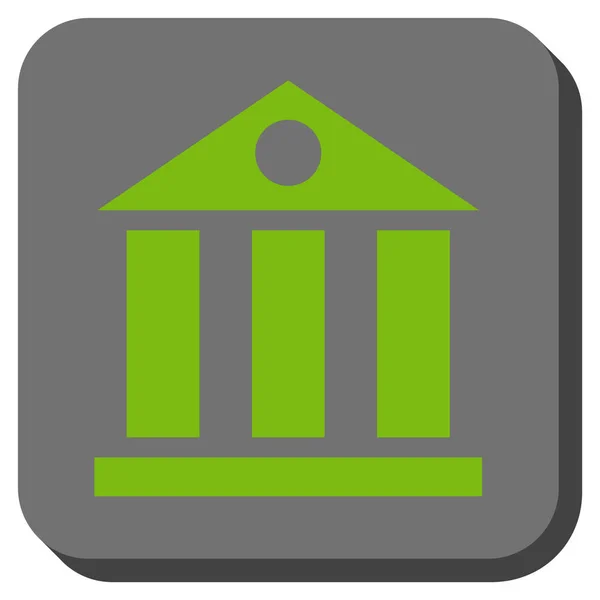 Budova banky zaoblený čtverec vektorové ikony — Stockový vektor