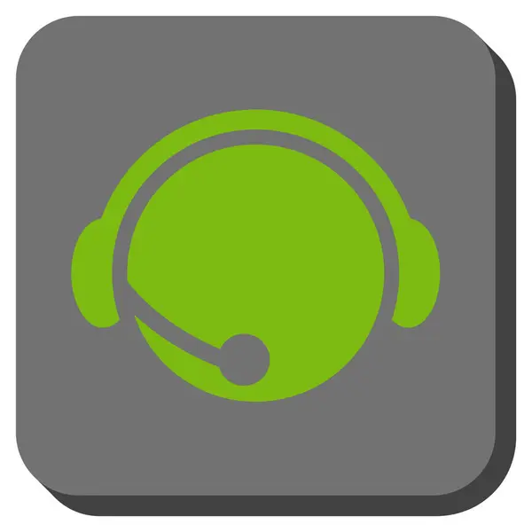 Call Center Operator afgerond vierkant Vector Icon — Stockvector