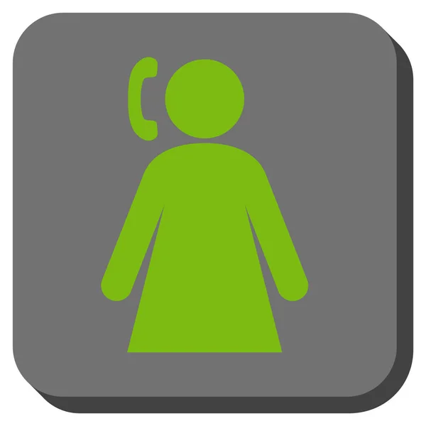 Roeping vrouw afgerond vierkant Vector Icon — Stockvector