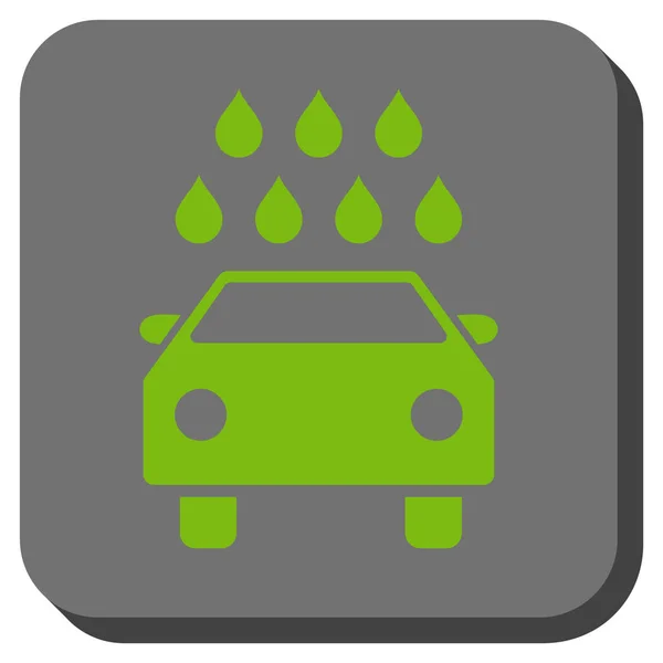 Auto Dusche abgerundete quadratische Vektor-Symbol — Stockvektor