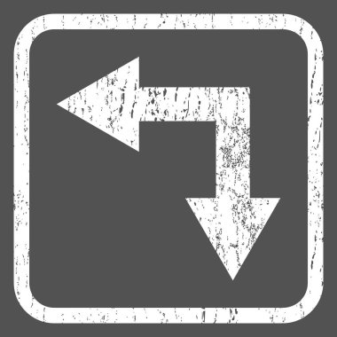 Simge lastik damgası sol çatallanma ok