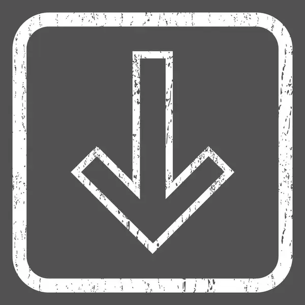 Flecha abajo icono sello de goma — Vector de stock