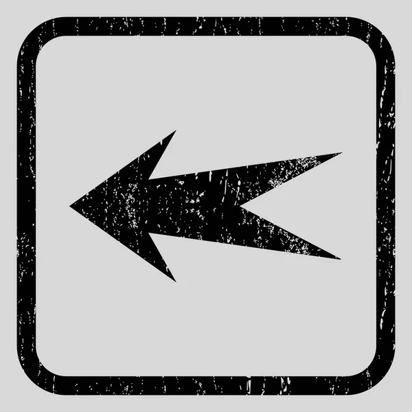 Flecha izquierda icono sello de goma — Vector de stock