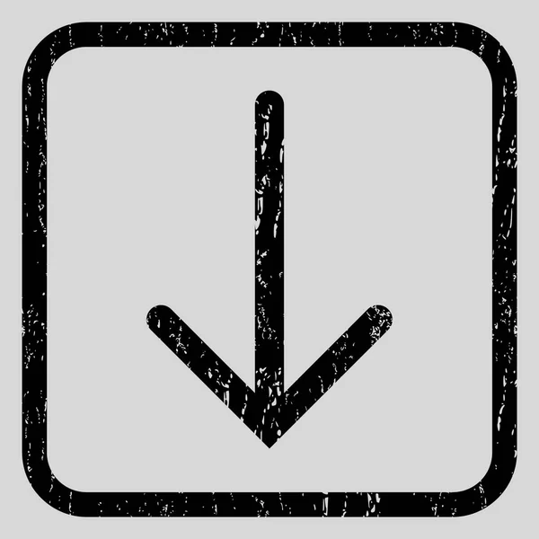 Flecha abajo icono sello de goma — Archivo Imágenes Vectoriales