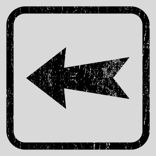 Flecha izquierda icono sello de goma — Archivo Imágenes Vectoriales