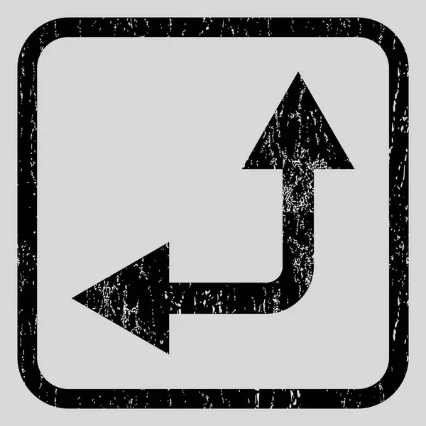Bifurcación Flecha Izquierda Icono Sello de goma — Archivo Imágenes Vectoriales