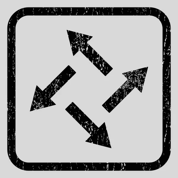 Centrifugaal pijlen pictogram Rubberstempel — Stockvector
