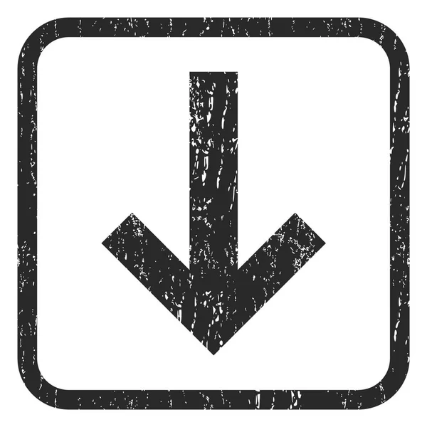 Pfeil nach unten Symbol Gummistempel — Stockvektor