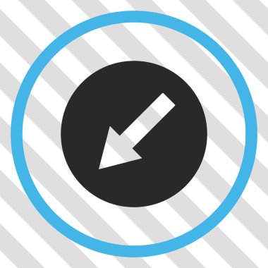 Yuvarlak aşağı sol ok vektör simgesi