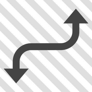 Tam tersi kavisli ok vektör simgesi