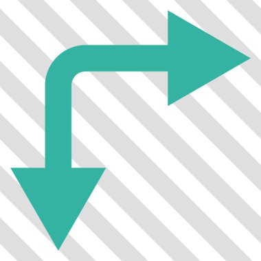 Şu vektör simgesi aşağı çatallanma ok