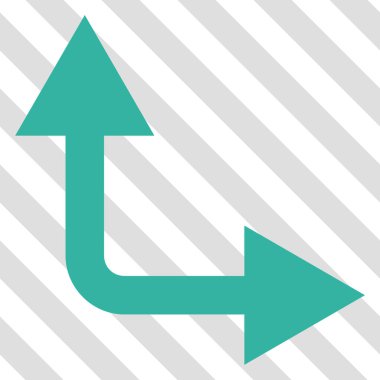 Bifurkasyon ok sağa yukarı vektör simgesi