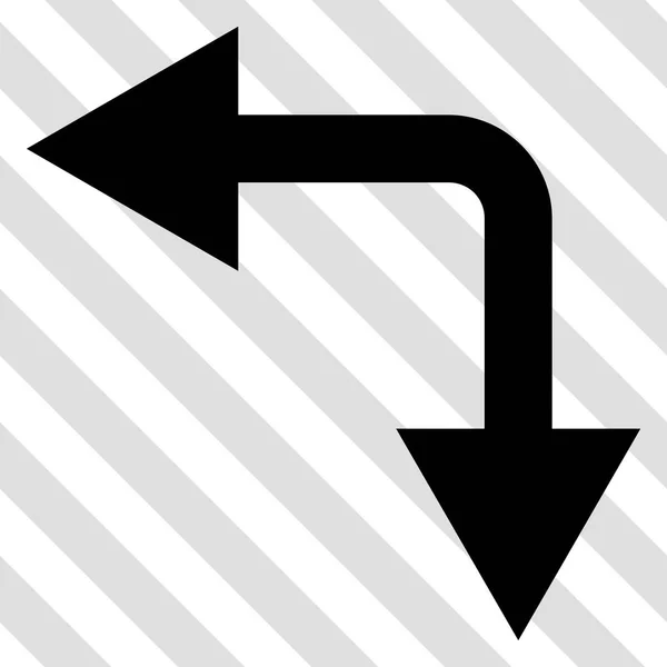 Bifurkation pil vänster ner vektor symbol — Stock vektor