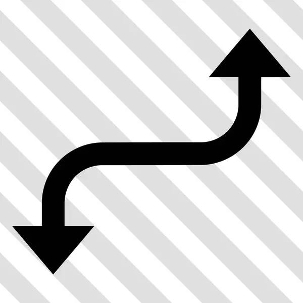 Icono de vector de flecha curva opuesta — Vector de stock