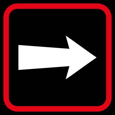 Ok sağ vektör simgesi bir çerçeve içinde