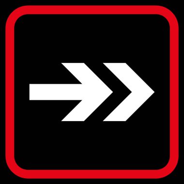 Ok sağ vektör simgesi bir çerçeve içinde