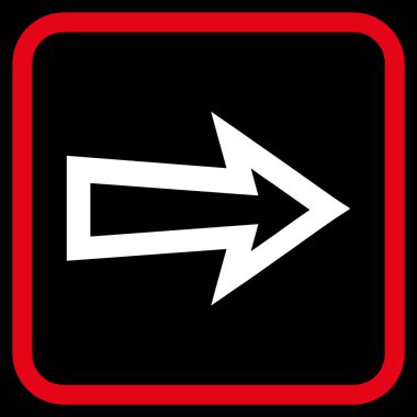 Ok sağ vektör simgesi bir çerçeve içinde