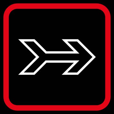 Ok sağ vektör simgesi bir çerçeve içinde