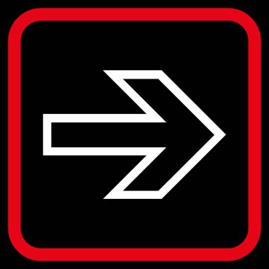 Ok sağ vektör simgesi bir çerçeve içinde