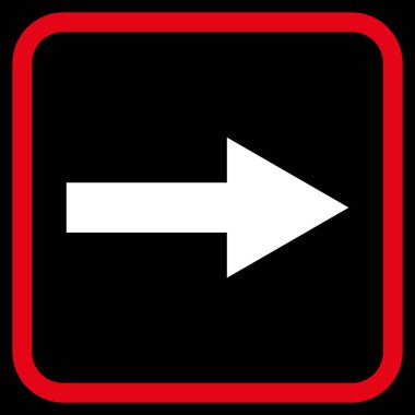 Ok sağ vektör simgesi bir çerçeve içinde