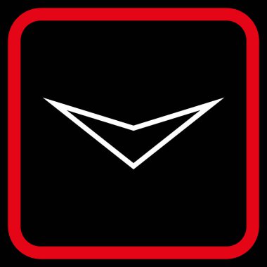 Vektör simgesi bir çerçeve içinde aşağı ok ucu