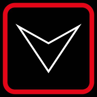 Vektör simgesi bir çerçeve içinde aşağı ok ucu