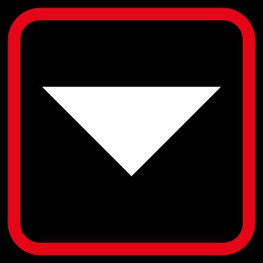 Vektör simgesi bir çerçeve içinde aşağı ok ucu