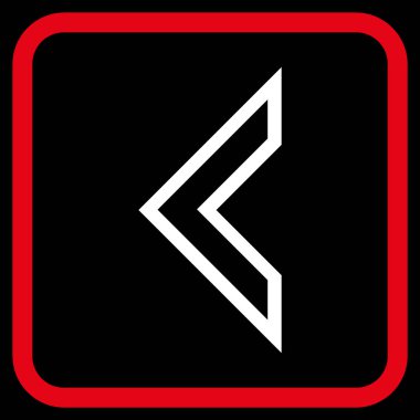 Ok ucu sol vektör simgesi bir çerçeve içinde