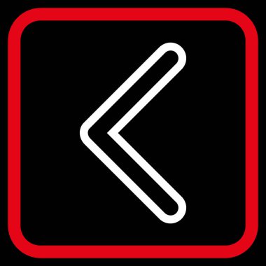 Ok ucu sol vektör simgesi bir çerçeve içinde