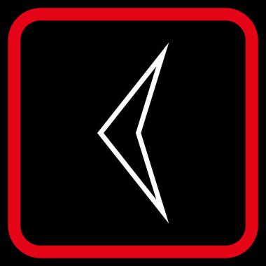 Ok ucu sol vektör simgesi bir çerçeve içinde