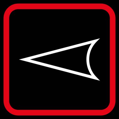 Ok ucu sol vektör simgesi bir çerçeve içinde