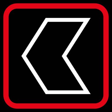 Ok ucu sol vektör simgesi bir çerçeve içinde