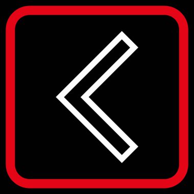 Ok ucu sol vektör simgesi bir çerçeve içinde