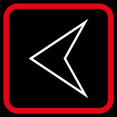 Ok ucu sol vektör simgesi bir çerçeve içinde