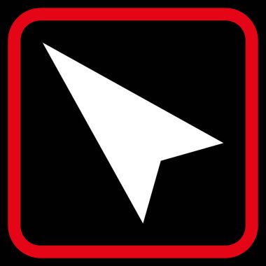 Ok ucu sol yukarı vektör simgesi bir çerçeve içinde