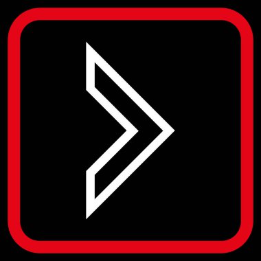 Ok ucu doğru vektör simgesi bir çerçeve içinde