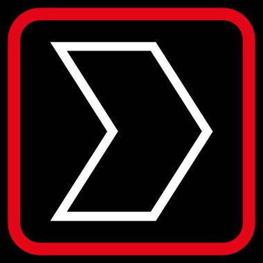 Ok ucu doğru vektör simgesi bir çerçeve içinde