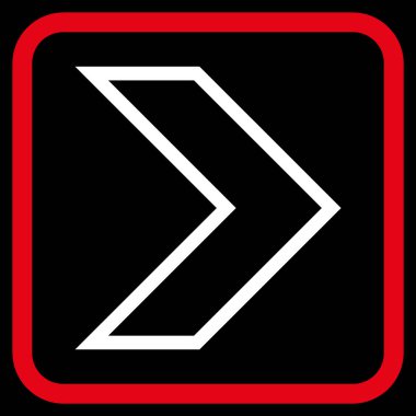 Ok ucu doğru vektör simgesi bir çerçeve içinde