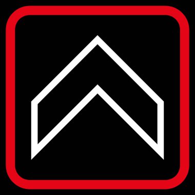 Vektör simgesi bir çerçeve içinde yukarı ok ucu