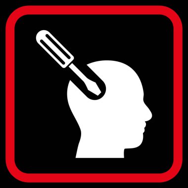 Beyin aracı vektör simgesi bir çerçeve içinde